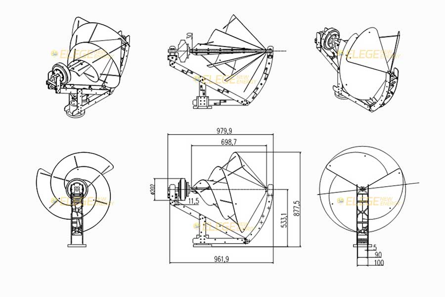 mô tả tuabin gió trục ngang f1