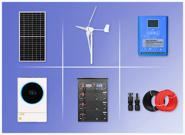 Hệ Thống Lai Điện Gió - Mặt Trời 5kWH 2 Hệ thống lai điện gió - mặt trời 5kW